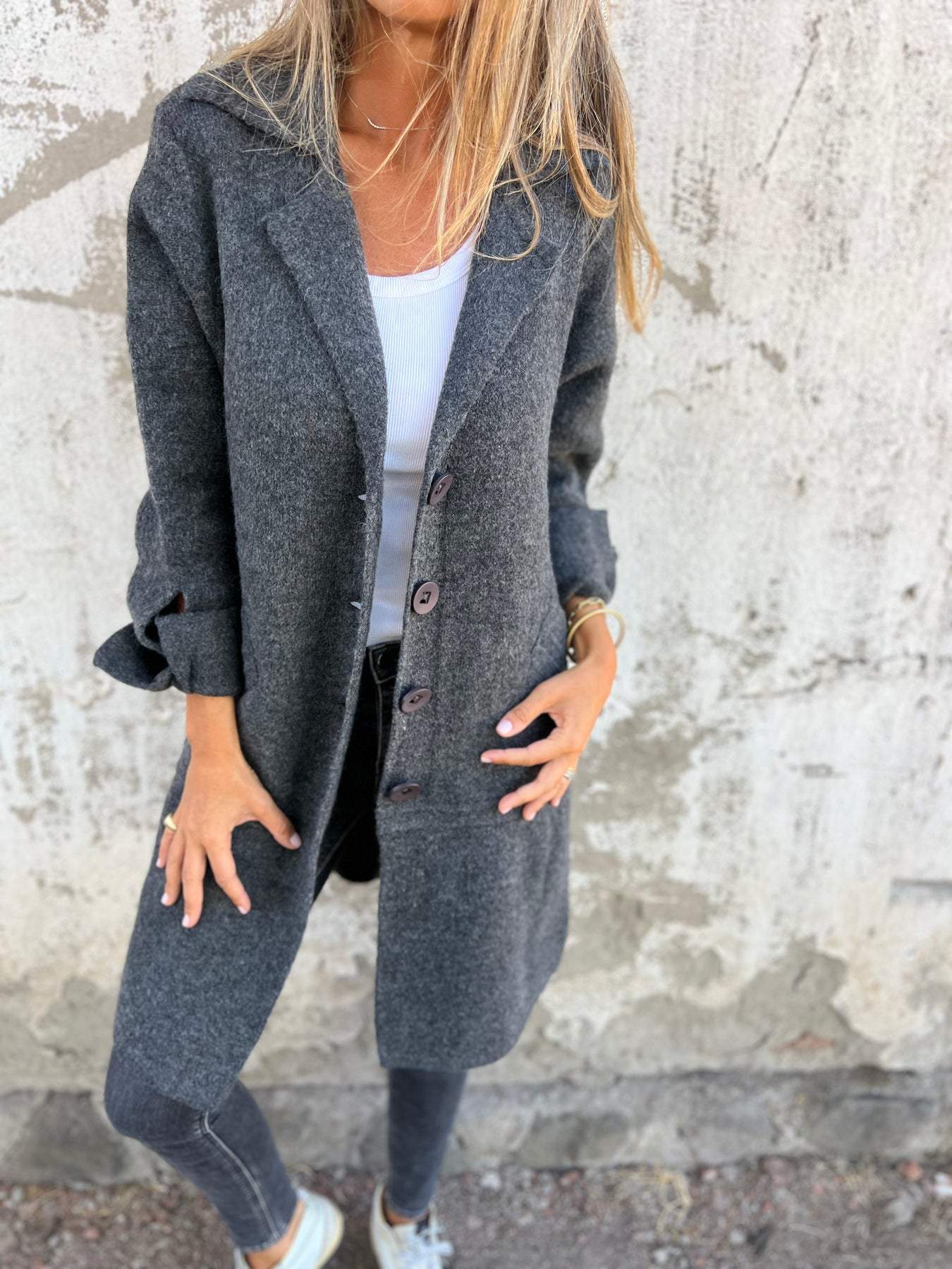 Isabella™ - Casual Long Coat with Lapels|Kiely&Cork™